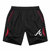 Men's Atlanta Braves Black Red Stripe MLB Shorts,baseball caps,new era cap wholesale,wholesale hats
